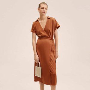 Mango Satin Shirt Dress